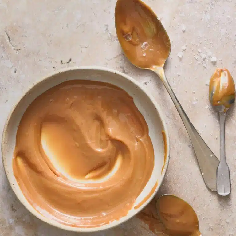 bowl of whey caramel with spoons